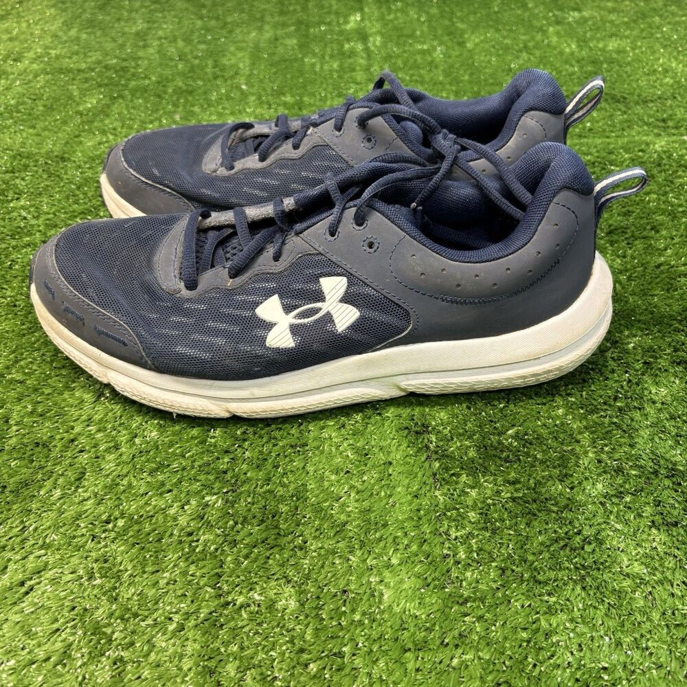 Mens Under Armour Charged Assert 10 Navy Blue Running Shoes Sneakers Size 10.5